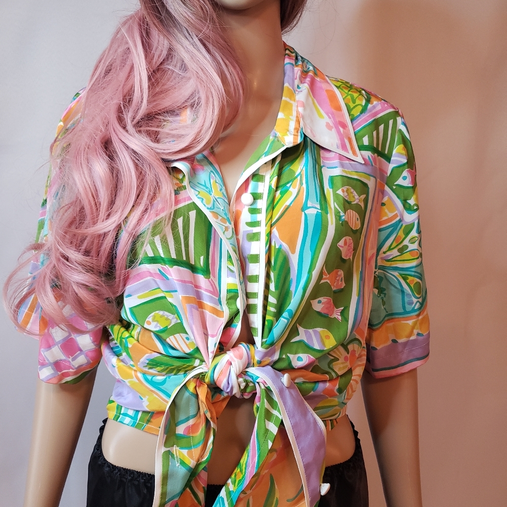 Vintage 90s Bob Mackie silk button up